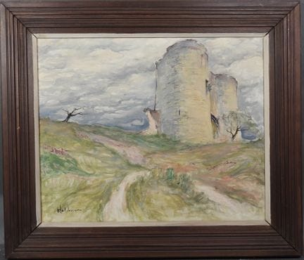 Jean HOLLEBECQUE (1914-1983).
Ruine dans la Brenne