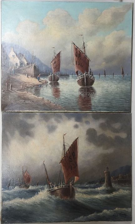 WARTZ G. S. (XIX-XXe).
Marines.
Paires d'huiles su