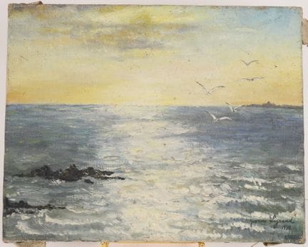 Yvonne LEGRAND (20th century).
Seaside.
Oil on can