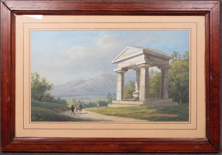École italienne du XIXe.
Vue d'un petit temple.
Go
