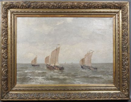 École du XXe.
Marine.
Huile sur toile marouflée su