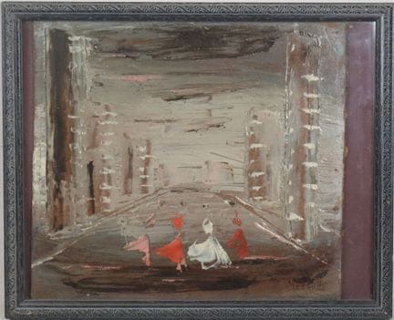 MESOLETTA (20th century).
Silhouettes.
Oil on hard