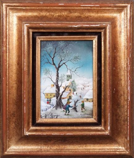 Mima INDELLI (20th century). 
Lively snow-covered 