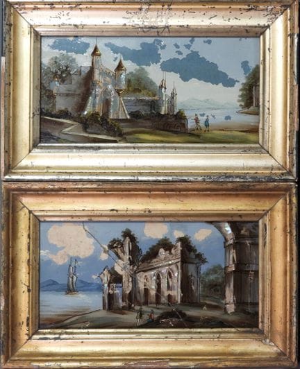 École du XIXe.
Paysages aux ruines et architecture