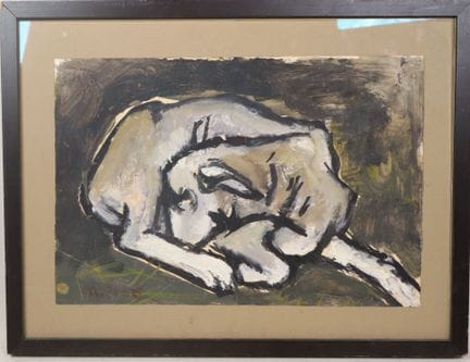 MILANT (?) 20th century.
Dog.
Oil on paper, signed