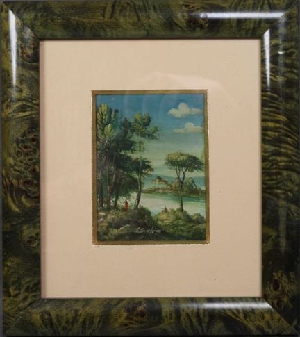 École XIXe, début XXe.
Paysage animé.
Huile sur pa