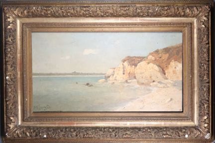 Paul GAGNEUX (1857-1892).
Bord de mer.
Huile sur t