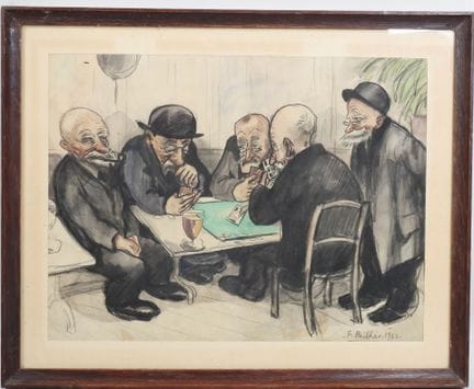 Fred PAILHES (1902-1991).
Les joueurs de cartes.
P
