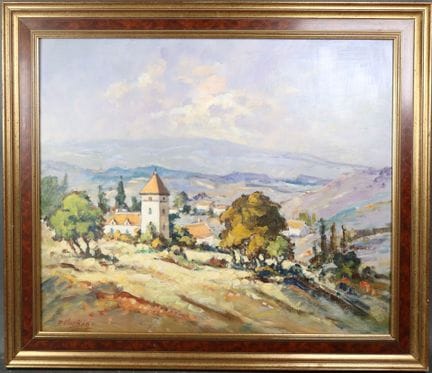 Pierre VACHON (XXe).
Village en Dordogne.
Huile su