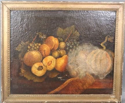 École du XXe.
Nature morte au melon.
Huile sur toi
