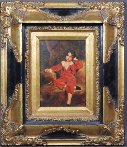 École XXe.
Jeune garçon.
Huile sur panneau monogra