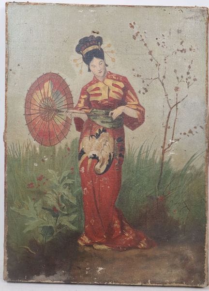 École du XIXe.
Geisha.
Huile sur toile.
33 x 24 cm