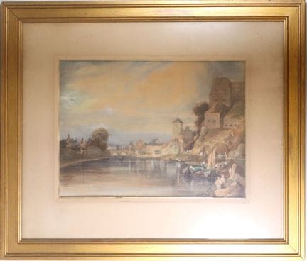 École française du XIXe.
Vue de Ville.
Aquarelle s