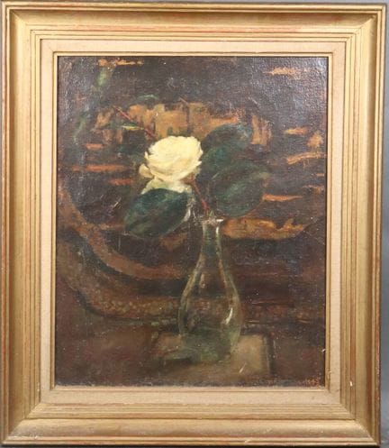 Lilian E. WHITTEKER (1885-1978).
Rose blanche.
Hui