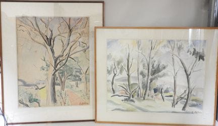 Marinette MATHIEU (1903-2002).
Paysages aux grands