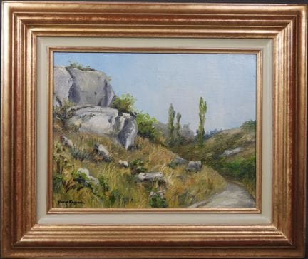 Yvonne LEGRAND (XXe).
Le sentier.
Huile sur toile 