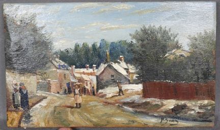 P. SAER (20th century).
Lively Street
Oil on canva