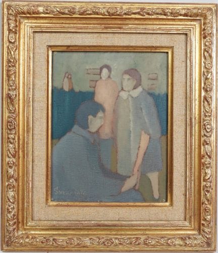 Dermenziera SNEZADA (1941–).
A Figure Reading.
Oil