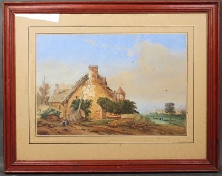 École du XIXe.
Chaumière.
Aquarelle.
20 x 31 cm à 
