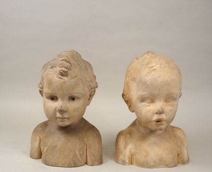 A. MARQUE (20th century).
Young children.
Two plas