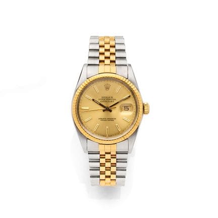 ROLEX. 
Men’s “Oyster Perpetual Datejust” watch, f