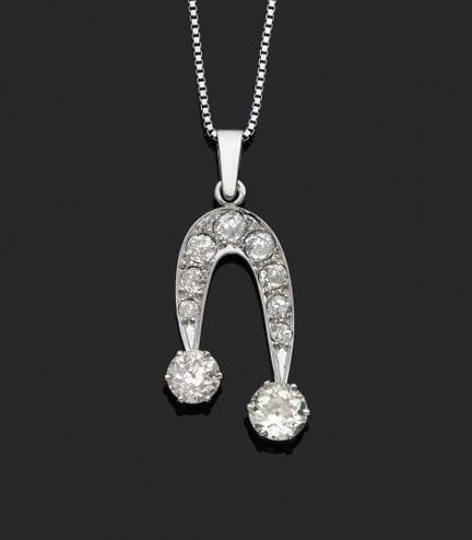 Collar de oro blanco de 18 quilates (750‰) compues