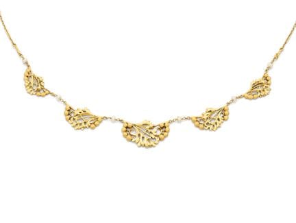 Collar de oro amarillo de 18 quilates (750‰) con e