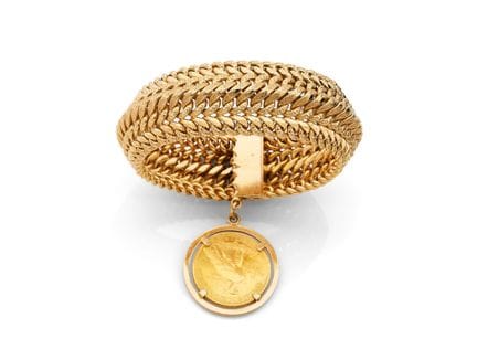 Pulsera de gran tamaño de oro amarillo de 18 quila