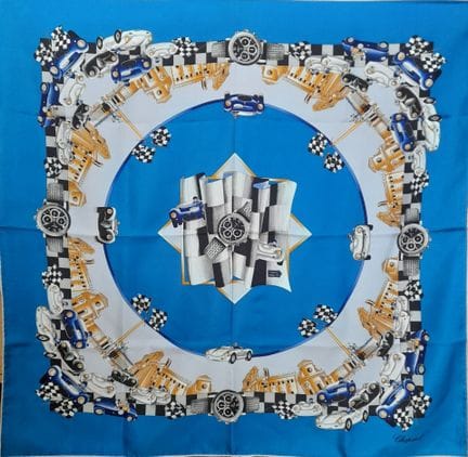 CHOPARD.
Pañuelo cuadrado de sarga de seda con mot