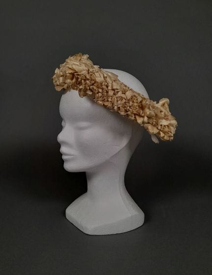 Couronne de mariée à décor de fleurs en satin de s