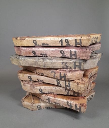 Conjunto de ocho planchas de impresión de madera p