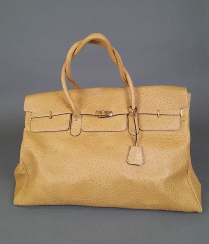 Sac de voyage à deux poignées en simili cuir jaune