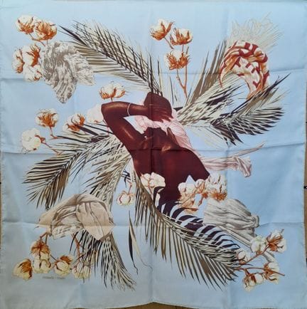 HERMES, PARÍS.
Pañuelo cuadrado de sarga de seda, 