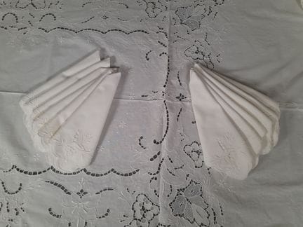 Service de table en coton mélangé blanc à décor de