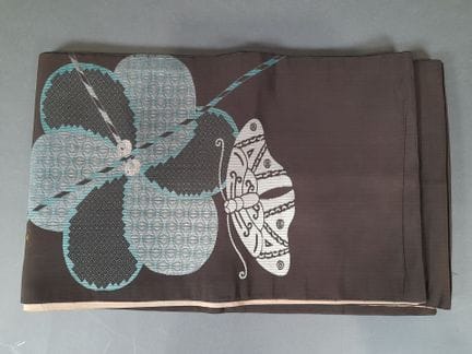 Ceinture Obi en sois mélangée et façonné à décor d
