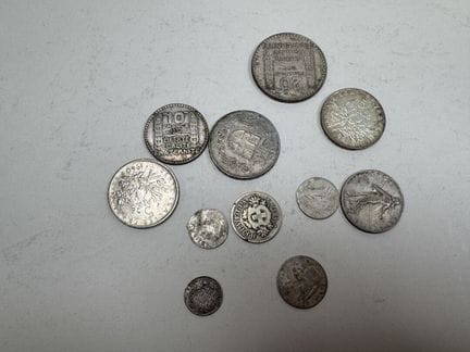 Lot de pièces en argent dont Semeuse, Turin et div