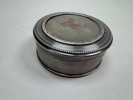 Petite boite circulaire en argent 950/1000, poinço