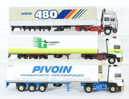 SURBER/ELIGOR.
3 1/43-scale semi-trailer models, s