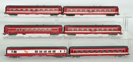JOUEF, Ho.
6 full passenger cars, to be dusted:
 -