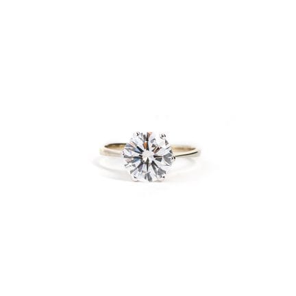 Solitärring mit Diamant.
18 Karat Weißgold, Diaman