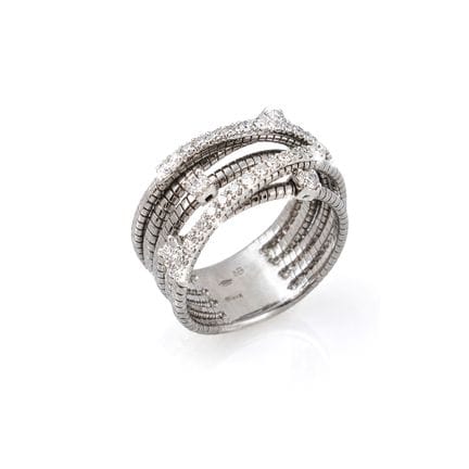 Bandring mit Diamanten.
18-karätiges brüniertes Go