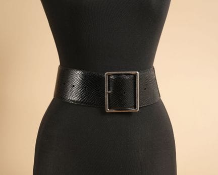 * SAINT LAURENT PARIS 
WIDE BELT in glossy black p