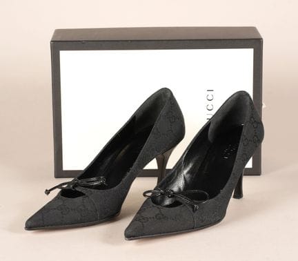 * GUCCI VINTAGE
COPPIA DI SCARPETTE in tela intrec