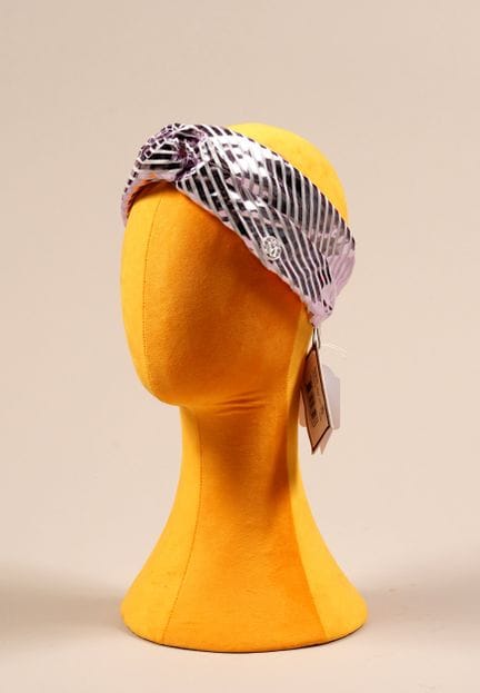 * MAISON MICHEL 
HAIR BAND made of pink and white 