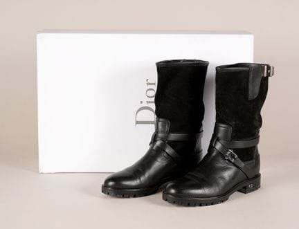* CHRISTIAN DIOR 
COPPIA DI "RIDE BOOTS" in pelle 