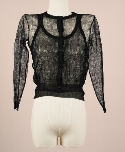 * CHRISTIAN DIOR
TWIN-SET in maglia fantasia nera: