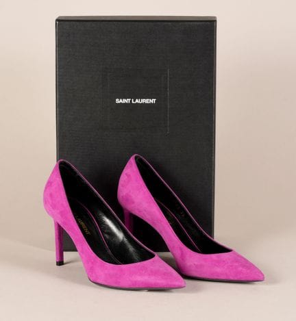 * SAINT LAURENT PARIS
COPPIA DI PANTUFOLE in pelle