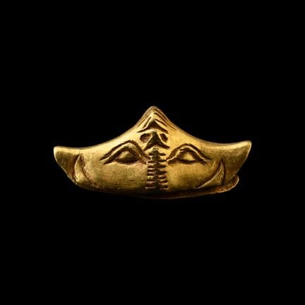 Greek Gold Double Boar Seal with Inscription. Circ