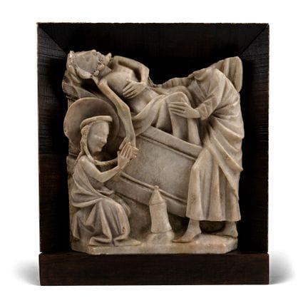 Medieval Stone Panel with The Entombment of Christ