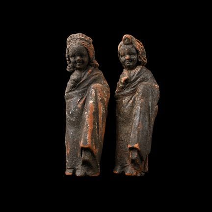 Greek Terracotta Statuettes of Robed Children. Hel